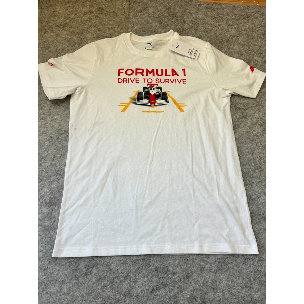NWT PUMA Formula One F1 "Drive to Survive" Short Sleeve T-Shirt Sz M - SEE PHOTO